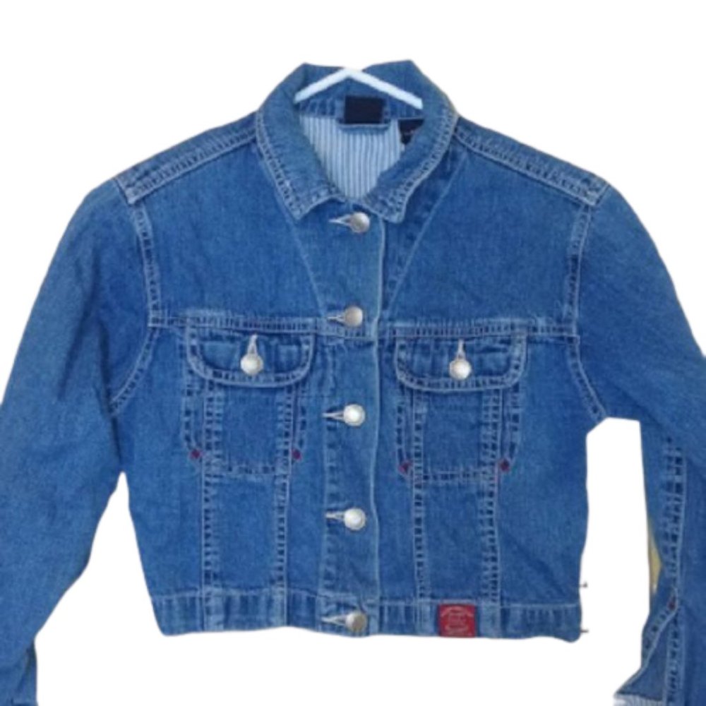 Gap Cropped Denim Jean Jacket Girl Size Medium